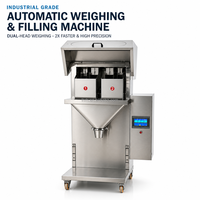 Machine d'emballage à double tête avec peseuse linéaire pour 15-35 sacs/min, idéale pour les noix grillées, les graines, les haricots secs et les snacks céréaliers