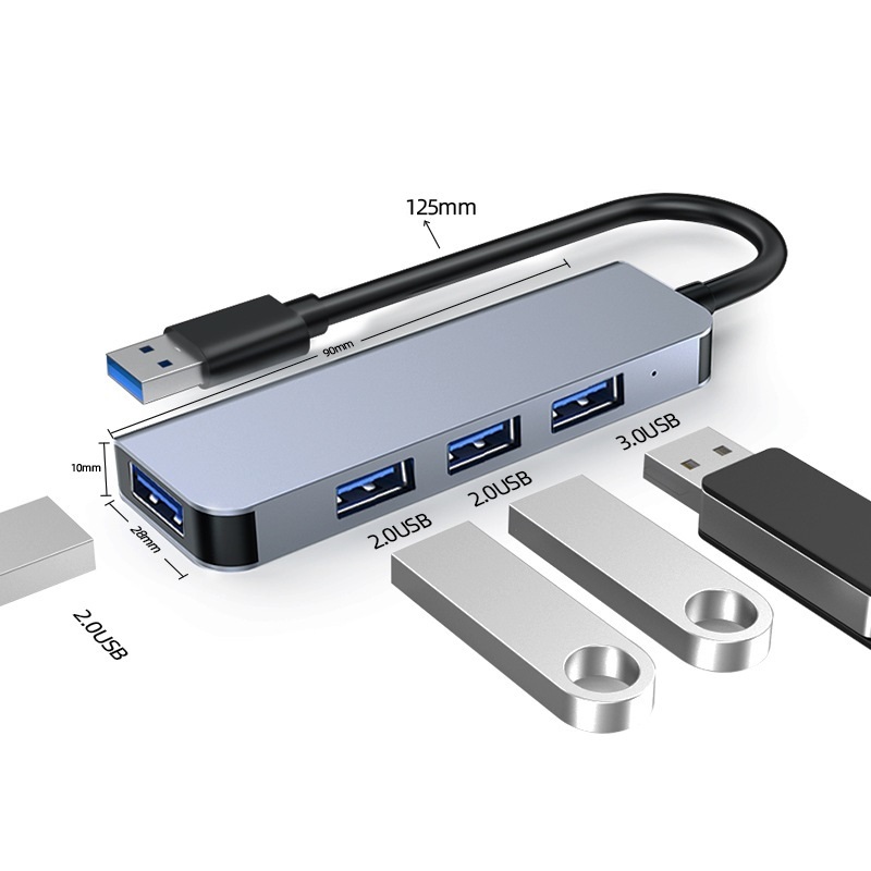 Высокое качество алюминиевого сплава док-станция для четырех-в-одном USB 3,0 hub высокоскоростной передачи 4USB компьютер док-станции