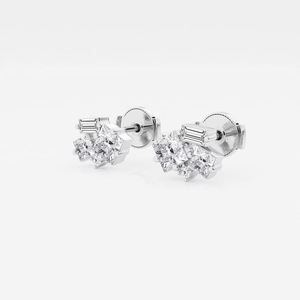 ต่างหูทรงโมเสคแบบกรอบ 1 กะรัต ดีไซน์หรูหรา ประดับด้วยประกายระยิบระยับ สวยงามอย่างมีระดับ เหมาะสำหรับผู้หญิงใส่ได้ทุกวัน - Product Image 4