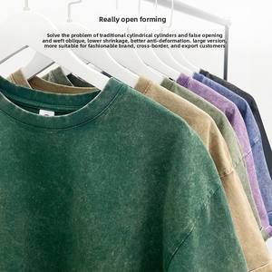 230克重量级纯棉水洗复古t恤高街定制品牌空白设计DIY标志印花男式t恤 - Product Image 3