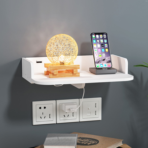 Bedside Storage <b>Shelf</b> Wall Mounted 34x24x7cm Single Layer Minimalist Design For Bedroom Use - Product Image 5