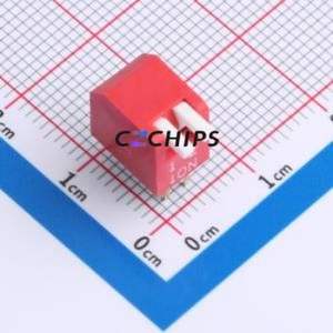 DSDP-02-R DIP Switch Through hole Component (THT) Switch Piano Key 2 2.54mm Red - Product Image 1