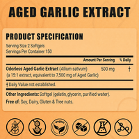 Prix Abordable – 300 Gélules – Complément Alimentaire Naturel pour Adultes – Soutien Immunitaire et Santé Cardiaque – Extrait d'Ail Vieilli Inodore 7500mg – Gélules Molles