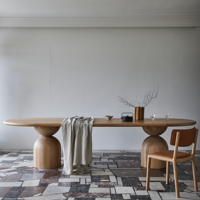 Table à manger ovale en bois massif de style nordique, mobilier minimaliste pour la maison, 8 places, démontable, table de travail design, table de négociation