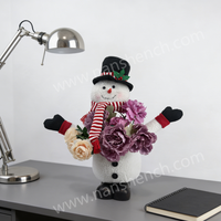 Couverture de pot de fleurs en forme de bonhomme de neige de Noël, en polyester de haute qualité, taille personnalisée, certifiée BSCI, OEM/ODM disponible, fabrication en usine