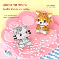 Blocs de construction en particules compatibles avec les animaux, jouet éducatif pour enfants, ornements à assembler, poupée de dessin animé, puzzle, cadeau pour fille 14+