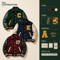 Blouson universitaire personnalisé pour homme avec patchwork en chenille, mélange de laine et manches en cuir, coupe-vent, écoresponsable, style streetwear, motif lettres