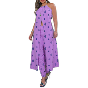 Ensemble haut ample sans manches uni dos nu et pantalon taille haute pour femme – Tendance - Product Image 4