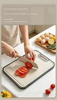Ensemble de 3 grandes planches à découper en titane pour légumes, viande et fruits, écologiques, en paille de blé, PP et acier inoxydable SS304