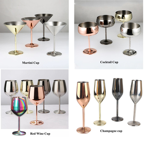 Factory Direct <strong>Luxury</strong> Wine Glasses <strong>Champagne</strong> <strong>Flute</strong> Glasses Party Rose Gold Stainless Steel 304 Wine Glass Red Wine Glass - Product Image 6