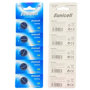 wide operating temperature Eunicell CR1616 3.0v lithium battery DL1616 CR 1616