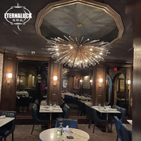Lustre suspendu en cristal LED de style contemporain pour restaurant, café, boutique, villa