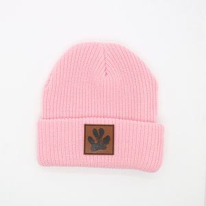 Gorros de punto gruesos con parche de cuero personalizado y calavera, de material acrílico orgánico, para deportes al aire libre - Product Image 4