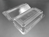 Boîtes à gâteaux personnalisées de haute qualité, charnières transparentes en plastique PET, contenants jetables à clapet pour emporter les aliments avec couvercle pour mousse