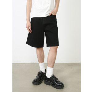 Shorts en jean vintage pour homme avec fermeture éclair et bouton, style rétro, coupe ample, demi-longueur, décontracté, mode outdoor, pour garçon - Product Image 5