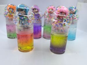 Kit de slime pour poupées, couleurs mélangées avec paillettes et têtes en mousse, slime cristallin, jouets anti-stress DIY, non toxique, extensible - Product Image 2
