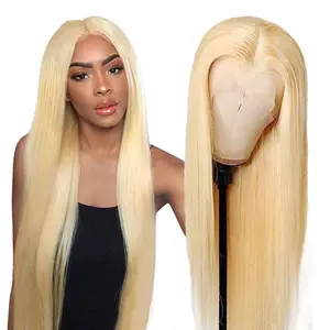 Goodluckhd cuticle aligned hair wholesale raw human wigs blonde 613 full lace wig 613 13x6 hd lace frontal wig raw human hair