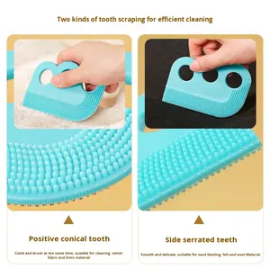 Wholesale Pet <b>Hair</b> Remover <b>Brush</b> Double Sides Sticking Scraping Tool Soft Rubber with Holes <b>for</b> <b>Carpet</b> Fur Efficient Reusable - Product Image 6