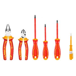 Set di Attrezzi Isolati per Elettricisti 6 Pezzi con Tester di Tensione, Cacciaviti e Pinze - Product Image 1