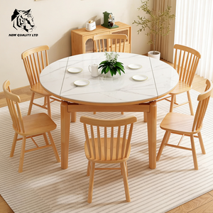 Proveedor chino, mejor precio, logotipo personalizado, gran stock, diseño ecológico, mesa de comedor de madera plegable, muebles para el hogar. - Product Image 1