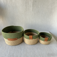 Paniers de rangement modernes en jonc de mer, écologiques, de haute qualité, personnalisables, avec poignées pour la décoration intérieure - Jardinières et pots de fleurs tressés