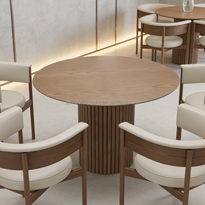 Mesa y Sillas de Comedor Modernas, Ecológicas y Duraderas, con Tapa de Madera, para <span class=keywords><strong>Restaurante</strong></span>, Cafetería y Hotel, Tamaño Personalizado - Product Image 5
