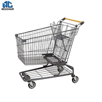 Vente en gros Chariot de supermarché 100L Chariot de magasin Chariot en métal avec 4 roues
