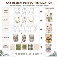 OEM ODM Personnalisé Porte-clés Mascotte en Peluche Ours Trèfle Enneigé, Vente en Gros, Cadeau du Nouvel An, Logo, CPC, Cadeau de Fêtes Saisonnier, Jouet en Peluche
