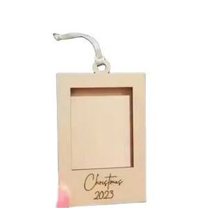 Cadre <span class=keywords><strong>photo</strong></span> miniature en bois simple avec logo personnalisé, à suspendre, bricolage, fait maison, échantillons gratuits disponibles, Noël, premier <span class=keywords><strong>anniversaire</strong></span> de bébé - Product Image 4