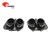 Embouts d'échappement ronds à triple paroi pour Porsche 911 992 2019-2024, silencieux noir brillant avec support de montage intégré