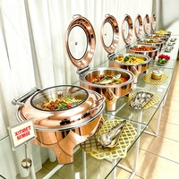 Roségold Edelstahl 6L Rechteckiges Chafing Dish Buffet-Set für Hotels, Restaurants und Küchenausstattung