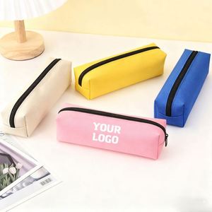 Logo Solid Color <b>Bag</b> <b>Large</b> Capacity Beautiful Cute Pen Pencil Pouches Case for Girls School Custom Promotional <b>Gifts</b> - Product Image 1