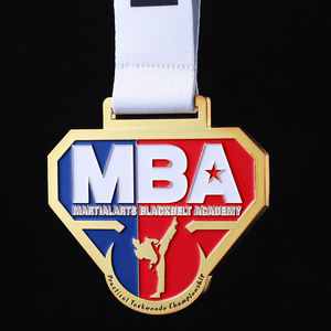 Medalla personalizada de aleación de metal Medallas de premio Deportes Oro 3D Esmalte Logo Corea del Sur <span class=keywords><strong>Artes</strong></span> <span class=keywords><strong>marciales</strong></span> Cinturón negro Academia Taekwondo Medalla - Product Image 3