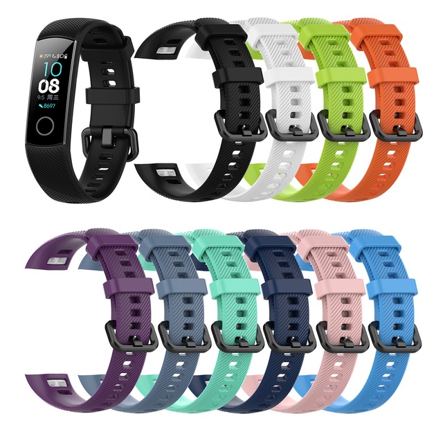 Factory Wholesale Sport Rubber Silicone Wrist Watch Band for Huawei Honor Band 4 5 Strap