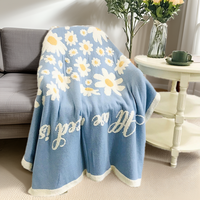 Microfibre Décoratif De Luxe Chaud Plume Fil Coeur Conception Motif En Peluche Épais Tricoté Jeter Couverture