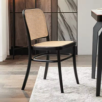 Chaise en rotin en bois massif rétro scandinave moderne pour salle à manger, café, thé au lait, petit appartement, meubles confortables pour salon