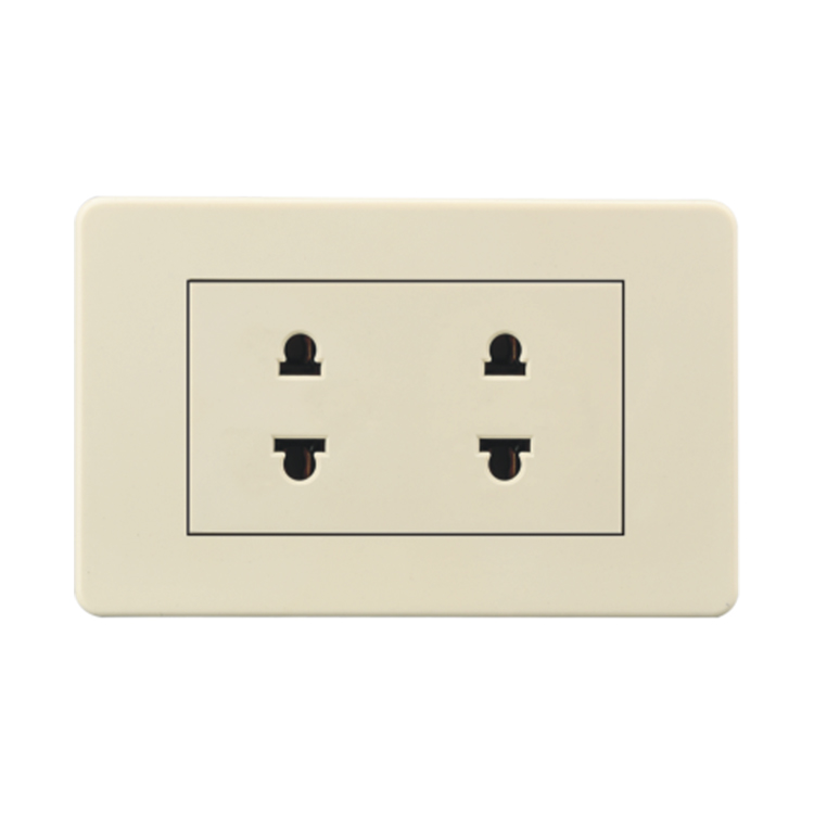 VNX 85 Series Double 2Pin Beige Color 118mm*72mm Electrical Wall Socket Power Outlets