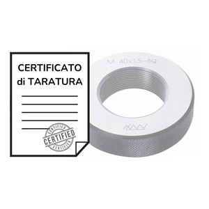 ACCREDIA calibration certificate for threaded cylindrical <b>gauges</b> with a diameter of 1.6-10 mm - Product Image 1