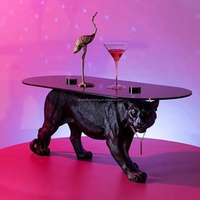 Table basse en FRP inspirée du tigre panthère, design moderne luxueux avec une esthétique audacieuse et élégante et une finition texturée unique