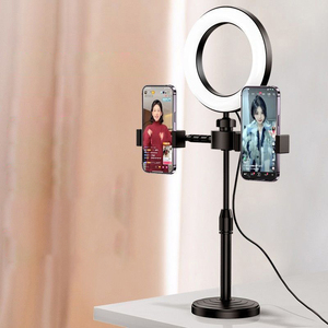 Mini Lampada LED da 16CM con 2 Morsetti di Fissaggio, Supporto per Telefono Cellulare per Trasmissioni in Diretta, Supporto da Tavolo per Telefono, Luce ad Anello da 6 Pollici - Product Image 3