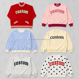 Custom Embroidered Women Soft French Terry Heavyweight Cotton <b>Pullover</b> <b>Jumper</b> Fleece Oversized Crewneck Sweatshirt - Product Image 6