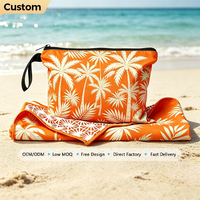 Handuk Pantai Mikrofiber Custom Grosir dengan Logo, Termasuk Tas, Cetak Custom, Cepat Kering, MOQ Rendah, Produsen OEM