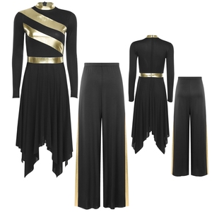 Womens Metallic Worship Praise Dancewear Dress Tunic And <b>Pants</b> Sets Liturgical Lyrical <b>Dance</b> Modern Contemporary <b>Dance</b> Costumes - Product Image 4