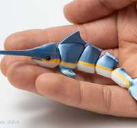 Modèle de poisson-sabre articulé imprimé en 3D, simulation d'impression 3D, impression PLA, personnalisable, peut être imprimé en lots, impression 3D personnalisée