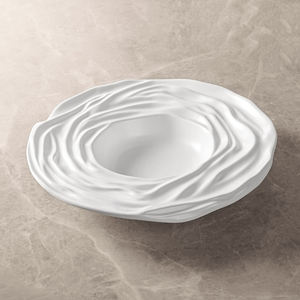 <span class=keywords><strong>Vajilla</strong></span> de decoración artística de lujo para restaurante, plato De Pasta De cerámica <span class=keywords><strong>Vajilla</strong></span> De Porcelana blanca mate, plato De sopa con ondas De 11 pulgadas - Product Image 4