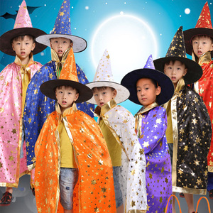 Disfraz de Bruja Infantil para Halloween, Capa de Cinco Estrellas para Niños y Adultos - Product Image 1