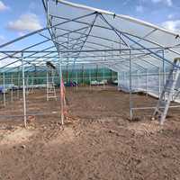 Serre agricole en polycarbonate en dents de scie pour toit papillon Évent électrique à toit ouvert à travée unique pour légumes