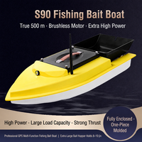 Bateau de pêche télécommandé S90 GPS avec sondeur, retour automatique, multifonctionnel, en ABS, portée 500-600m, vitesse 8.0mph