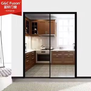 Puertas delanteras de diseño de moda Fuson para puertas corredizas de puerta corrediza de doble acristalamiento de aluminio Interior de casa - Product Image 4