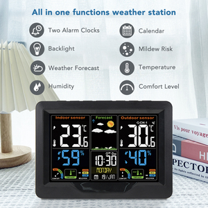 Station météo numérique couleur thermomètre hygromètre Phase de lune Snooze réveil baromètre décor à la maison Station météo intelligente - Product Image 4